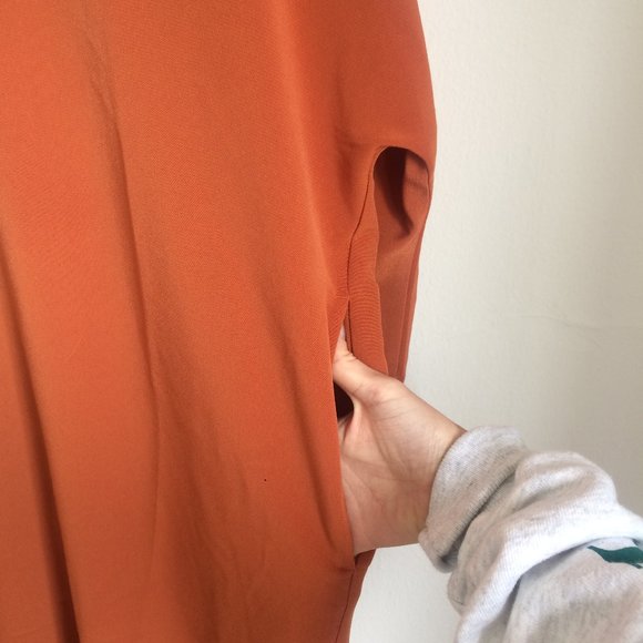 Monki Orange Zip Shirt Dress - Picture 8 of 11